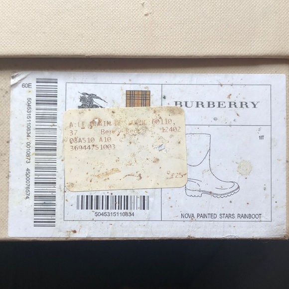 Short star/check Burberry rain boots sz 37 - Picture 2 of 6